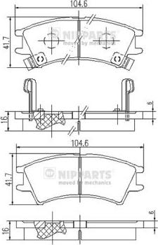 Nipparts J3600524 - Kit pastiglie freno, Freno a disco autozon.pro