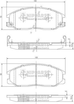 Nipparts J3600526 - Kit pastiglie freno, Freno a disco autozon.pro