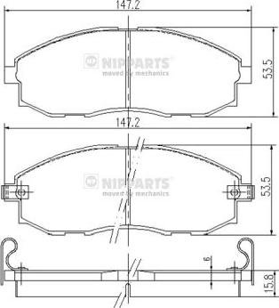 Nipparts J3600521 - Kit pastiglie freno, Freno a disco autozon.pro