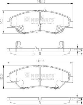 Nipparts J3600309 - Kit pastiglie freno, Freno a disco autozon.pro