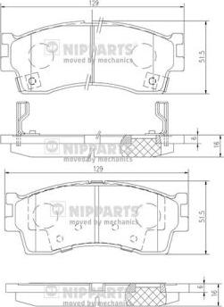 Nipparts J3600308 - Kit pastiglie freno, Freno a disco autozon.pro