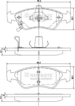 Nipparts J3600303 - Kit pastiglie freno, Freno a disco autozon.pro