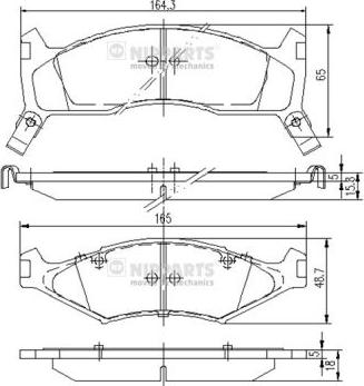 Nipparts J3600302 - Kit pastiglie freno, Freno a disco autozon.pro