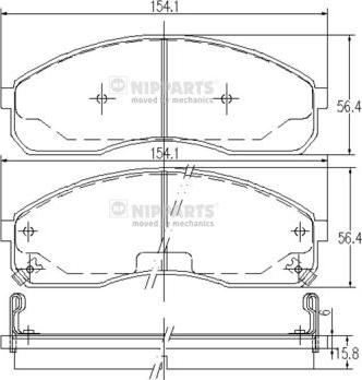 Nipparts J3600310 - Kit pastiglie freno, Freno a disco autozon.pro