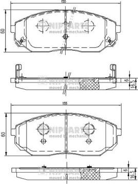 Nipparts J3600318 - Kit pastiglie freno, Freno a disco autozon.pro