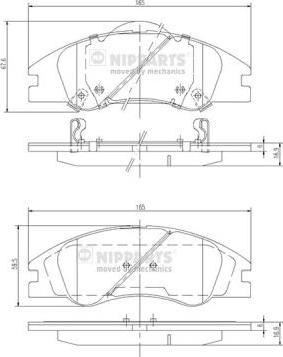 Nipparts J3600326 - Kit pastiglie freno, Freno a disco autozon.pro