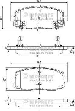 Nipparts J3600323 - Kit pastiglie freno, Freno a disco autozon.pro