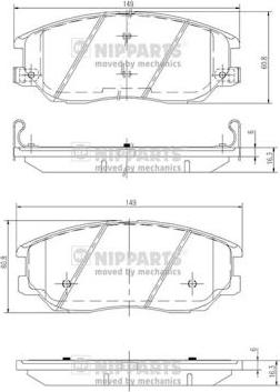 Nipparts J3600327 - Kit pastiglie freno, Freno a disco autozon.pro