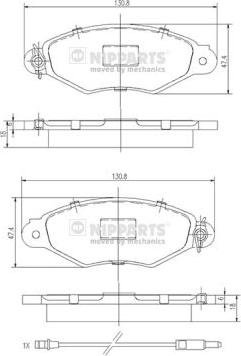 Nipparts J3601093 - Kit pastiglie freno, Freno a disco autozon.pro