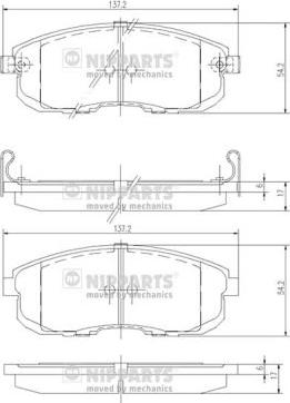 Nipparts J3601044 - Kit pastiglie freno, Freno a disco autozon.pro