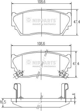 Nipparts J3601048 - Kit pastiglie freno, Freno a disco autozon.pro