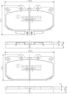 Nipparts J3601047 - Kit pastiglie freno, Freno a disco autozon.pro