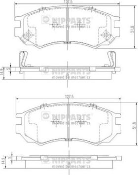 Nipparts J3601054 - Kit pastiglie freno, Freno a disco autozon.pro