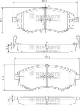 Nipparts J3601055 - Kit pastiglie freno, Freno a disco autozon.pro