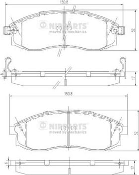 Nipparts J3601066 - Kit pastiglie freno, Freno a disco autozon.pro