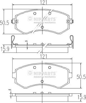 Nipparts J3601060 - Kit pastiglie freno, Freno a disco autozon.pro