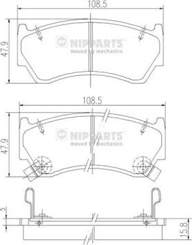 Nipparts J3601062 - Kit pastiglie freno, Freno a disco autozon.pro