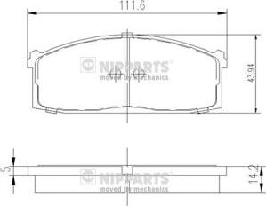 Nipparts J3601006 - Kit pastiglie freno, Freno a disco autozon.pro