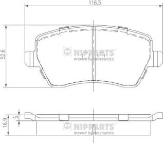 Nipparts J3601085 - Kit pastiglie freno, Freno a disco autozon.pro