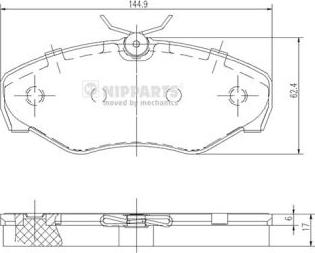 Nipparts J3601080 - Kit pastiglie freno, Freno a disco autozon.pro