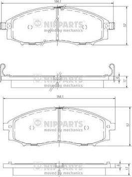 Nipparts J3601088 - Kit pastiglie freno, Freno a disco autozon.pro