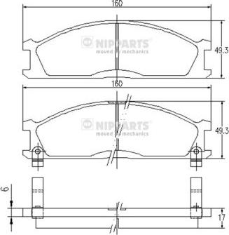 Nipparts J3601037 - Kit pastiglie freno, Freno a disco autozon.pro