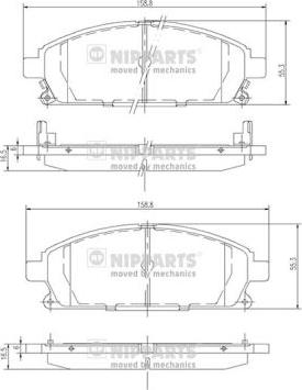 Nipparts J3601071 - Kit pastiglie freno, Freno a disco autozon.pro