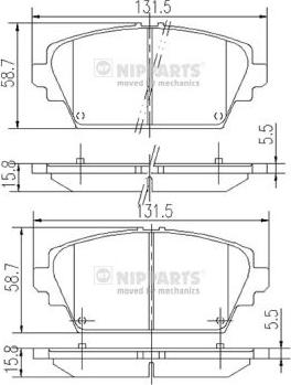 Nipparts J3601072 - Kit pastiglie freno, Freno a disco autozon.pro