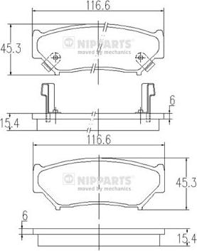 Nipparts J3608009 - Kit pastiglie freno, Freno a disco autozon.pro