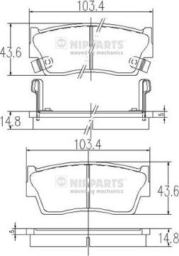 Nipparts J3608006 - Kit pastiglie freno, Freno a disco autozon.pro