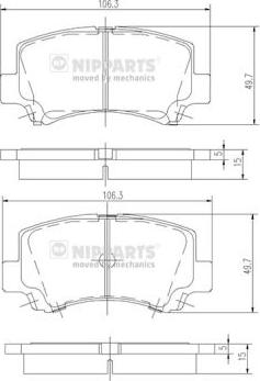 Nipparts J3608018 - Kit pastiglie freno, Freno a disco autozon.pro