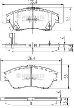 Nipparts J3608024 - Kit pastiglie freno, Freno a disco autozon.pro