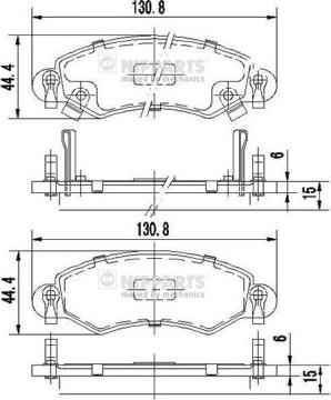 Nipparts J3608025 - Kit pastiglie freno, Freno a disco autozon.pro