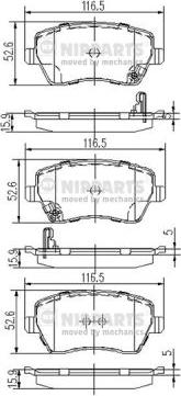 Nipparts J3608026 - Kit pastiglie freno, Freno a disco autozon.pro