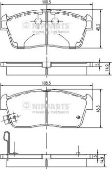 Nipparts J3608021 - Kit pastiglie freno, Freno a disco autozon.pro