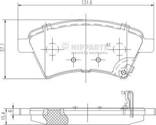 Nipparts J3608028 - Kit pastiglie freno, Freno a disco autozon.pro