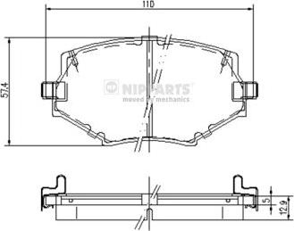 Nipparts J3603044 - Kit pastiglie freno, Freno a disco autozon.pro