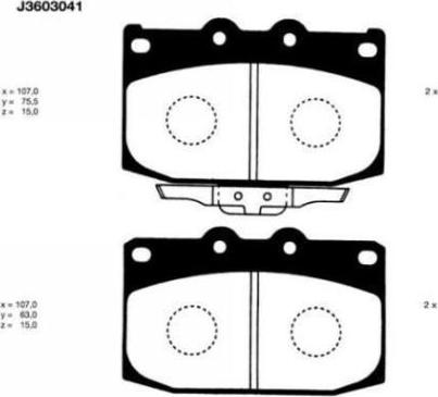 Nipparts J3603041 - Kit pastiglie freno, Freno a disco autozon.pro