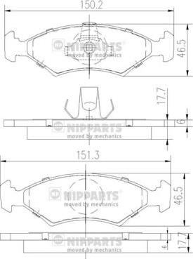 Nipparts J3603050 - Kit pastiglie freno, Freno a disco autozon.pro