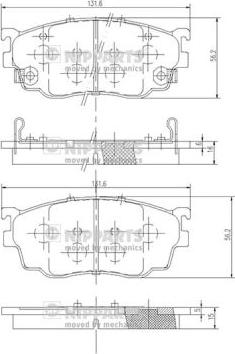 Nipparts J3603051 - Kit pastiglie freno, Freno a disco autozon.pro