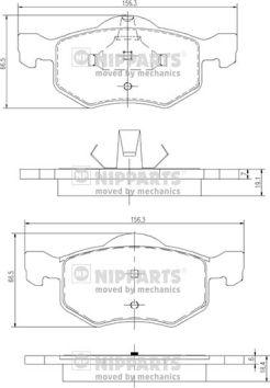 Nipparts J3603057 - Kit pastiglie freno, Freno a disco autozon.pro