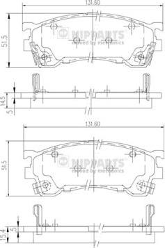 Nipparts J3603061 - Kit pastiglie freno, Freno a disco autozon.pro