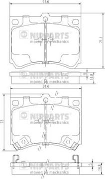 Nipparts J3603035 - Kit pastiglie freno, Freno a disco autozon.pro