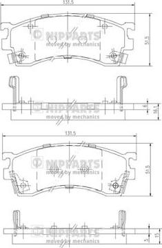 Nipparts J3603038 - Kit pastiglie freno, Freno a disco autozon.pro