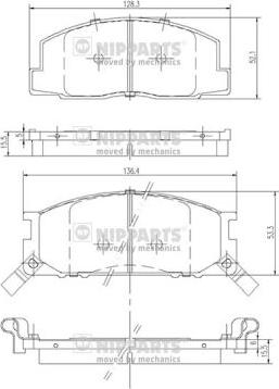 Nipparts J3602042 - Kit pastiglie freno, Freno a disco autozon.pro