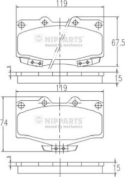 Nipparts J3602054 - Kit pastiglie freno, Freno a disco autozon.pro