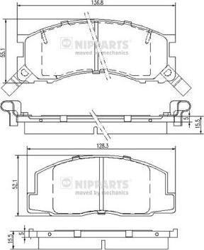 Nipparts J3602050 - Kit pastiglie freno, Freno a disco autozon.pro