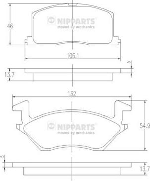 Nipparts J3602057 - Kit pastiglie freno, Freno a disco autozon.pro