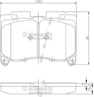 Nipparts J3602069 - Kit pastiglie freno, Freno a disco autozon.pro