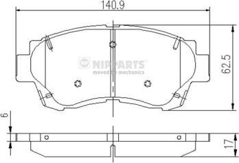 Nipparts J3602060 - Kit pastiglie freno, Freno a disco autozon.pro